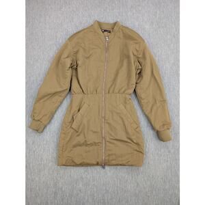 Zara Dress Womens Small Bomber Longline Full Zip Pockets Lightweight Casual